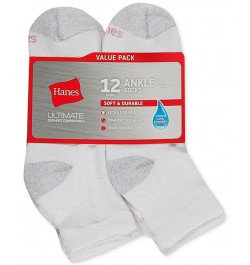 Men's 12-Pk. Ultimate Ankle Socks White $12.41 Socks