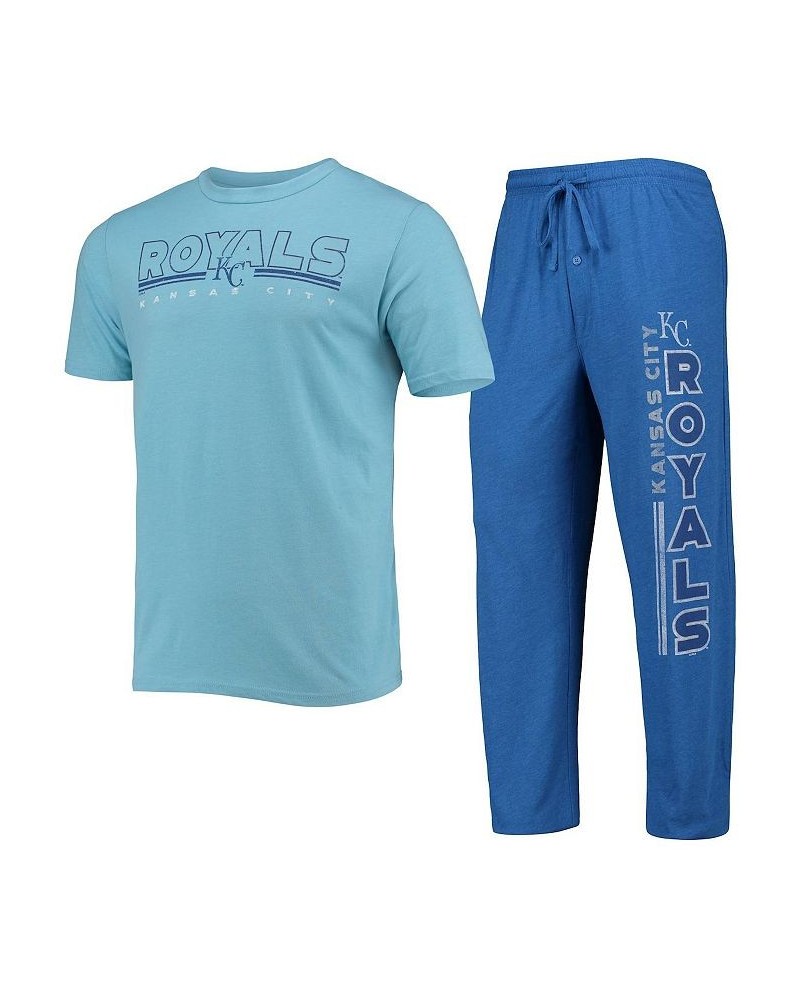 Men's Royal, Light Blue Kansas City Royals Meter T-shirt and Pants Sleep Set $37.09 Pajama