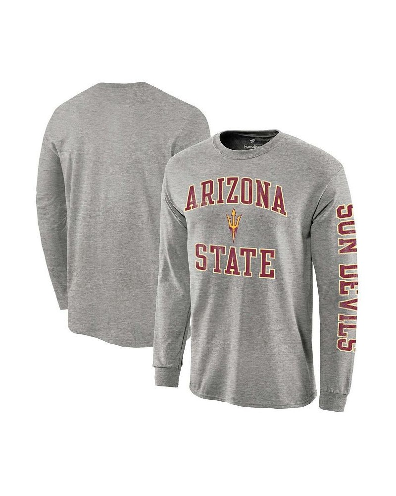 Men's Branded Gray Arizona State Sun Devils Distressed Arch Over Logo Long Sleeve Hit T-shirt $18.55 T-Shirts