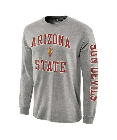 Men's Branded Gray Arizona State Sun Devils Distressed Arch Over Logo Long Sleeve Hit T-shirt $18.55 T-Shirts