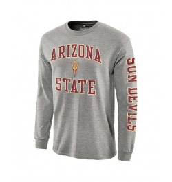 Men's Branded Gray Arizona State Sun Devils Distressed Arch Over Logo Long Sleeve Hit T-shirt $18.55 T-Shirts