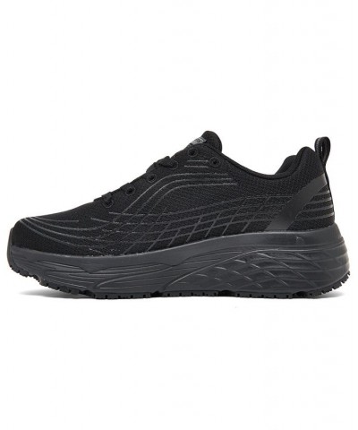 Women's Relaxed Fit Max Cushioning Elite Slip-Resistant Work Sneakers Black $40.00 Shoes