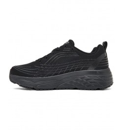 Women's Relaxed Fit Max Cushioning Elite Slip-Resistant Work Sneakers Black $40.00 Shoes