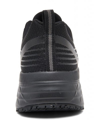 Women's Relaxed Fit Max Cushioning Elite Slip-Resistant Work Sneakers Black $40.00 Shoes