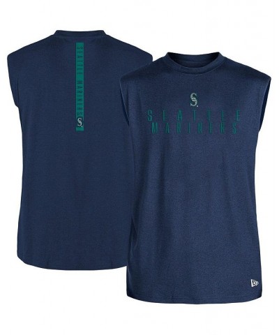 Men's Navy Seattle Mariners Team Muscle Tank Top $23.52 T-Shirts