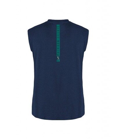 Men's Navy Seattle Mariners Team Muscle Tank Top $23.52 T-Shirts