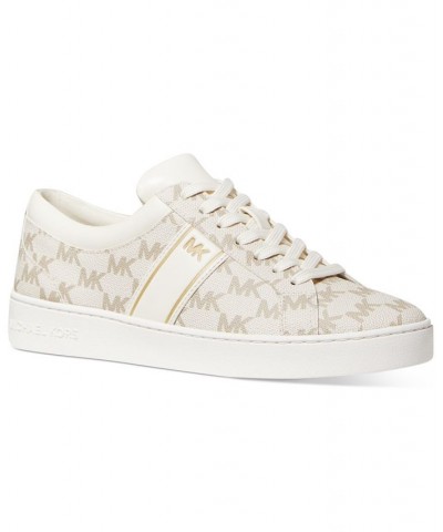 Women's Juno Stripe Lace-Up Sneakers Tan/Beige $47.60 Shoes