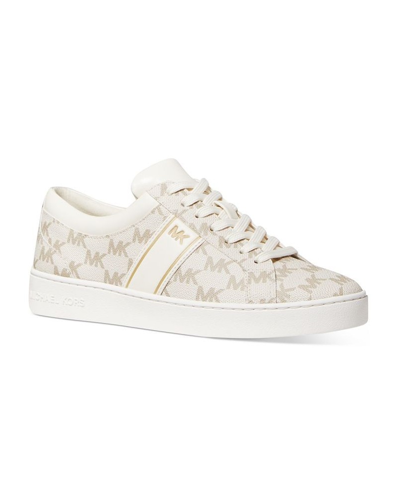 Women's Juno Stripe Lace-Up Sneakers Tan/Beige $47.60 Shoes