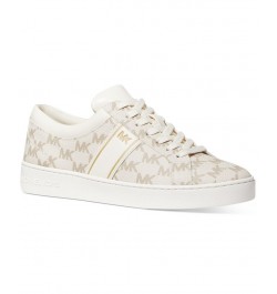 Women's Juno Stripe Lace-Up Sneakers Tan/Beige $47.60 Shoes