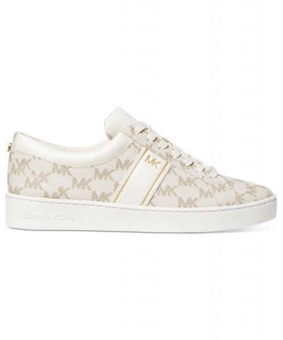 Women's Juno Stripe Lace-Up Sneakers Tan/Beige $47.60 Shoes