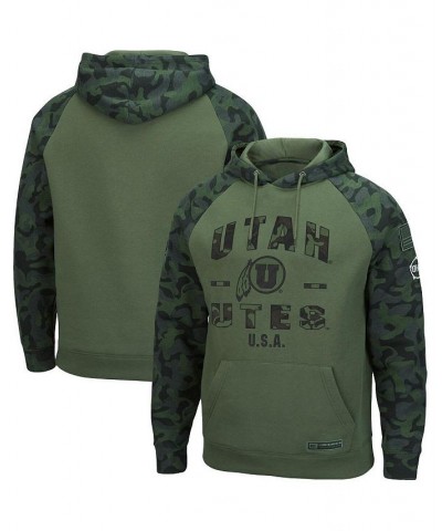 Men's Olive, Camo Utah Utes OHT Military-Inspired Appreciation Raglan Pullover Hoodie $38.24 Sweatshirt