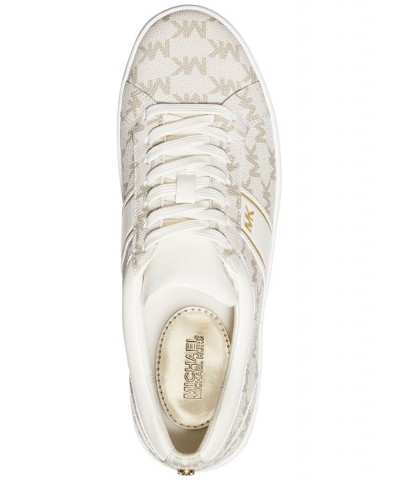 Women's Juno Stripe Lace-Up Sneakers Tan/Beige $47.60 Shoes