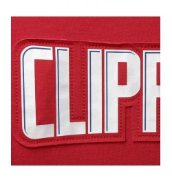 Men's Red and Royal LA Clippers Linear Logo Comfy Colorblock Tri-Blend Pullover Hoodie $27.28 Sweatshirt