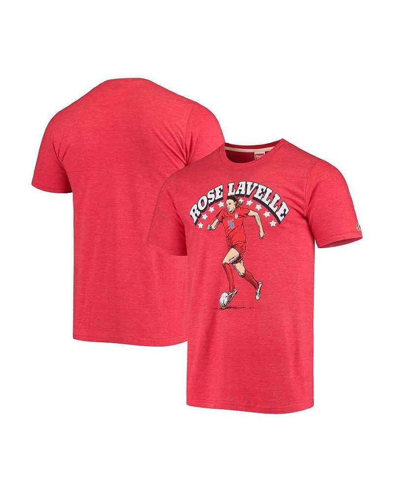 Men's Rose Lavelle Heathered Red USWNT Player Tri-Blend T-shirt $19.68 T-Shirts