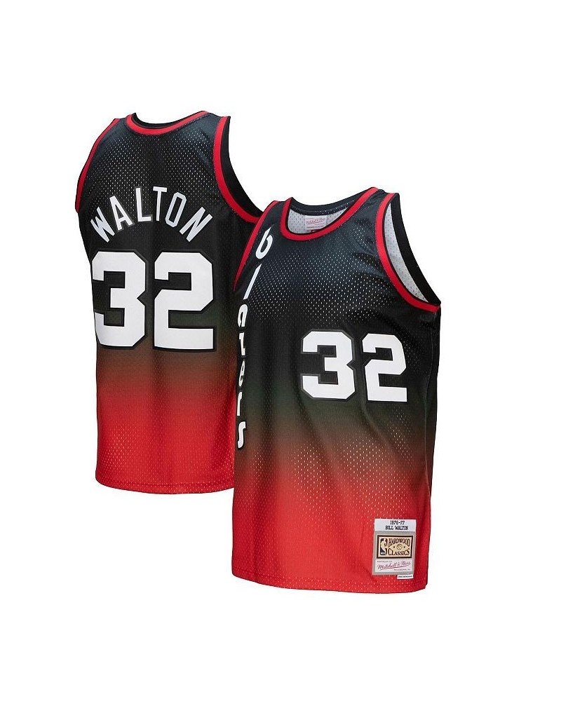 Men's Bill Walton Red, Black Portland Trail Blazers 1976/77 Hardwood Classics Fadeaway Swingman Player Jersey $52.43 Jersey