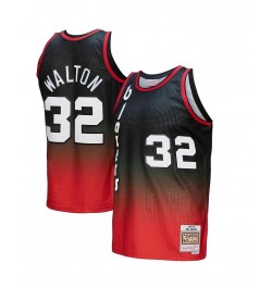 Men's Bill Walton Red, Black Portland Trail Blazers 1976/77 Hardwood Classics Fadeaway Swingman Player Jersey $52.43 Jersey