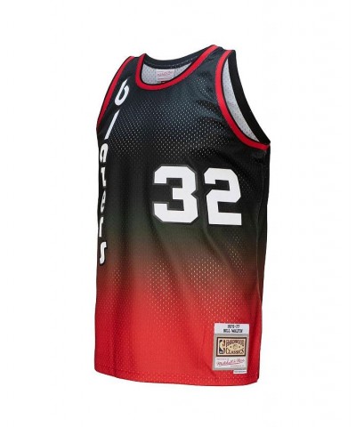 Men's Bill Walton Red, Black Portland Trail Blazers 1976/77 Hardwood Classics Fadeaway Swingman Player Jersey $52.43 Jersey