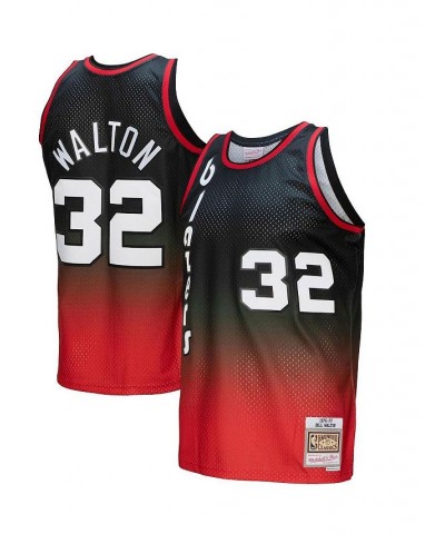 Men's Bill Walton Red, Black Portland Trail Blazers 1976/77 Hardwood Classics Fadeaway Swingman Player Jersey $52.43 Jersey