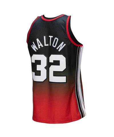 Men's Bill Walton Red, Black Portland Trail Blazers 1976/77 Hardwood Classics Fadeaway Swingman Player Jersey $52.43 Jersey