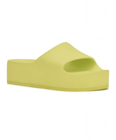 Women's Pool Slide Sandals Yellow $34.81 Shoes