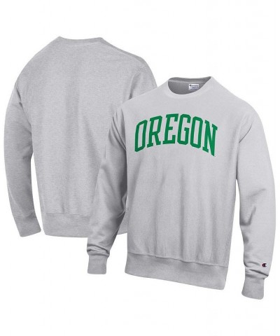 Men's Heathered Gray Oregon Ducks Arch Reverse Weave Pullover Sweatshirt $38.25 Sweatshirt