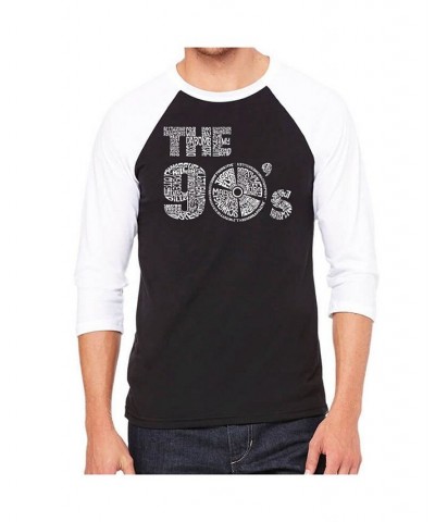 90's Men's Raglan Word Art T-shirt Black $21.60 T-Shirts