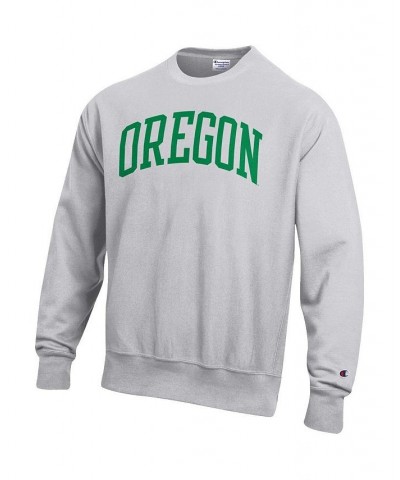 Men's Heathered Gray Oregon Ducks Arch Reverse Weave Pullover Sweatshirt $38.25 Sweatshirt