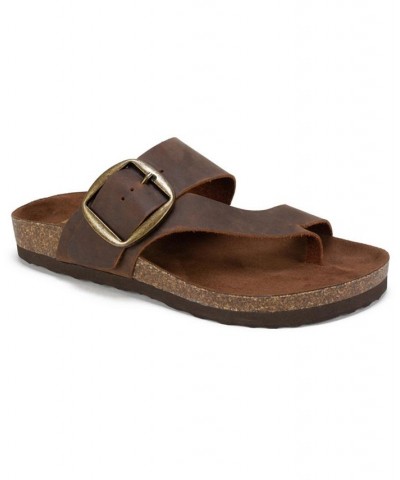 Harley Women's Footbed Sandals Brown $28.98 Shoes