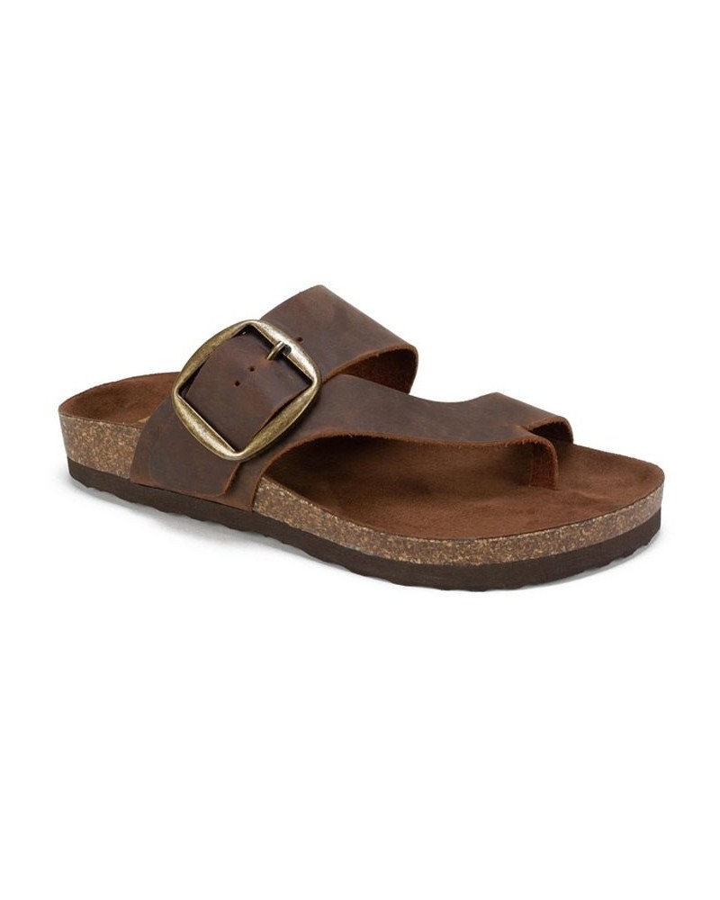 Harley Women's Footbed Sandals Brown $28.98 Shoes