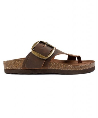 Harley Women's Footbed Sandals Brown $28.98 Shoes