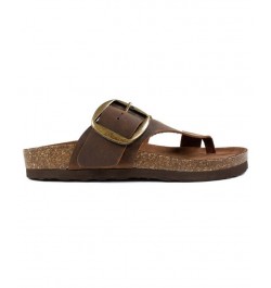 Harley Women's Footbed Sandals Brown $28.98 Shoes