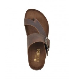 Harley Women's Footbed Sandals Brown $28.98 Shoes