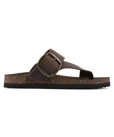 Harley Women's Footbed Sandals Brown $28.98 Shoes