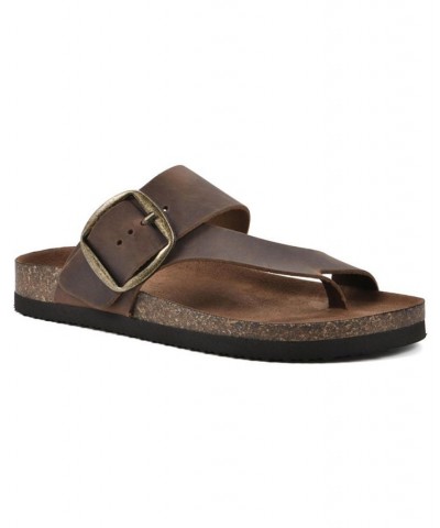 Harley Women's Footbed Sandals Brown $28.98 Shoes