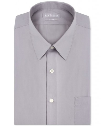 Men's Athletic Fit Poplin Dress Shirt Gray $13.83 Dress Shirts