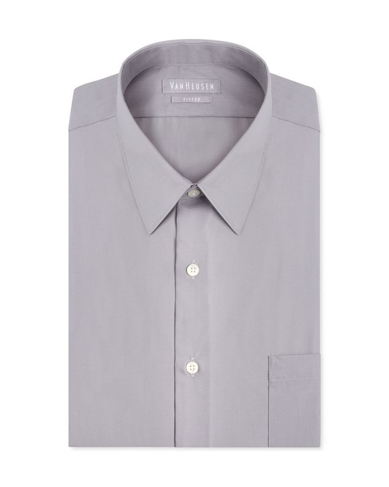 Men's Athletic Fit Poplin Dress Shirt Gray $13.83 Dress Shirts