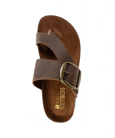 Harley Women's Footbed Sandals Brown $28.98 Shoes