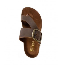 Harley Women's Footbed Sandals Brown $28.98 Shoes