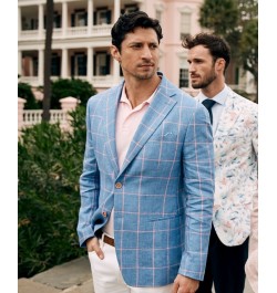 Slim Fit Patterned Linen Sportcoats PD06 $60.16 Blazers