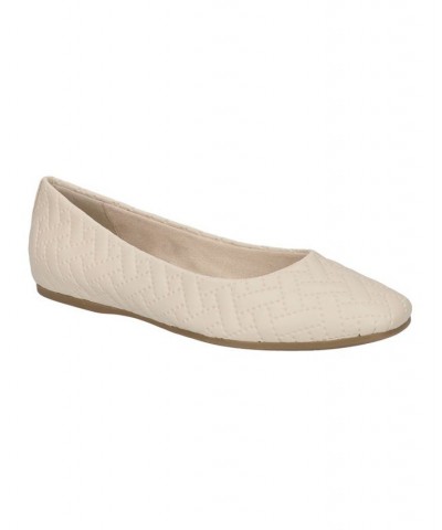 Women's Mazi Square Toe Flats Ivory/Cream $35.70 Shoes