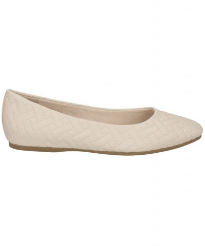 Women's Mazi Square Toe Flats Ivory/Cream $35.70 Shoes