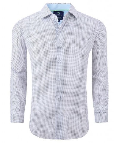 Men's Slim Fit Performance Long Sleeve Geometric Dress Shirt White & Black Dots $18.45 Dress Shirts