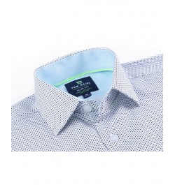 Men's Slim Fit Performance Long Sleeve Geometric Dress Shirt White & Black Dots $18.45 Dress Shirts