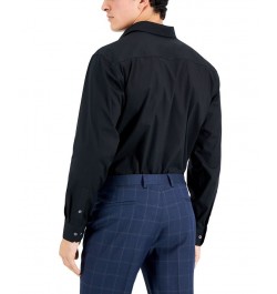 Men's Regular Fit 2-Way Stretch Formal Convertible-Cuff Dress Shirt Black $20.83 Dress Shirts