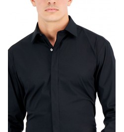 Men's Regular Fit 2-Way Stretch Formal Convertible-Cuff Dress Shirt Black $20.83 Dress Shirts