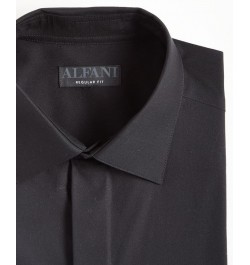 Men's Regular Fit 2-Way Stretch Formal Convertible-Cuff Dress Shirt Black $20.83 Dress Shirts