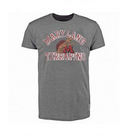 Men's Heathered Gray Maryland Terrapins Vintage-Like Tri-Blend T-shirt $25.64 T-Shirts