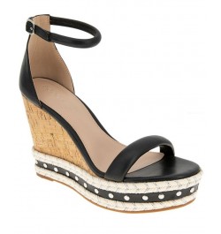 Women's Narida Wedge Sandal Black $33.11 Shoes