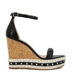 Women's Narida Wedge Sandal Black $33.11 Shoes