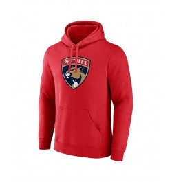 Men's Branded Red Florida Panthers Primary Team Logo Pullover Hoodie $27.30 Sweatshirt